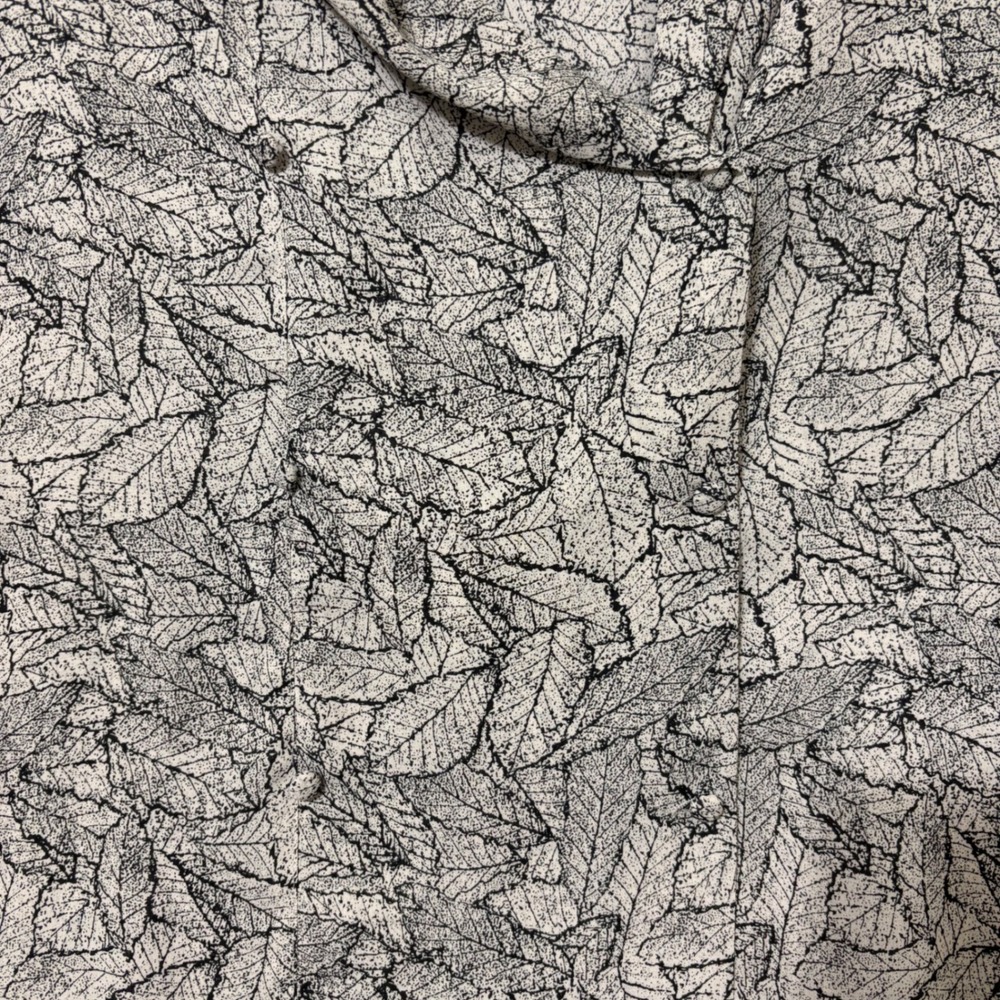 Lightweight Wrap Blouse Flowy Neutral Leaf Print Long Sleeve Work Casual 20W - Picture 4 of 14